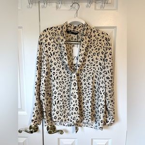 Zara satin animal print blouse size S, new with tags